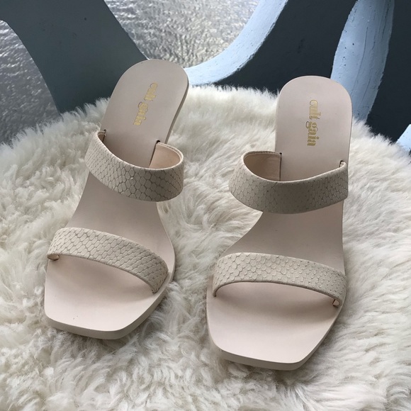 cult gaia Shoes - Cult Gaia Meta Leather Slip On Heels